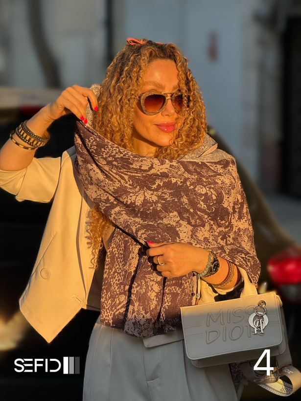 شال پلیسه زرباف تابستانه