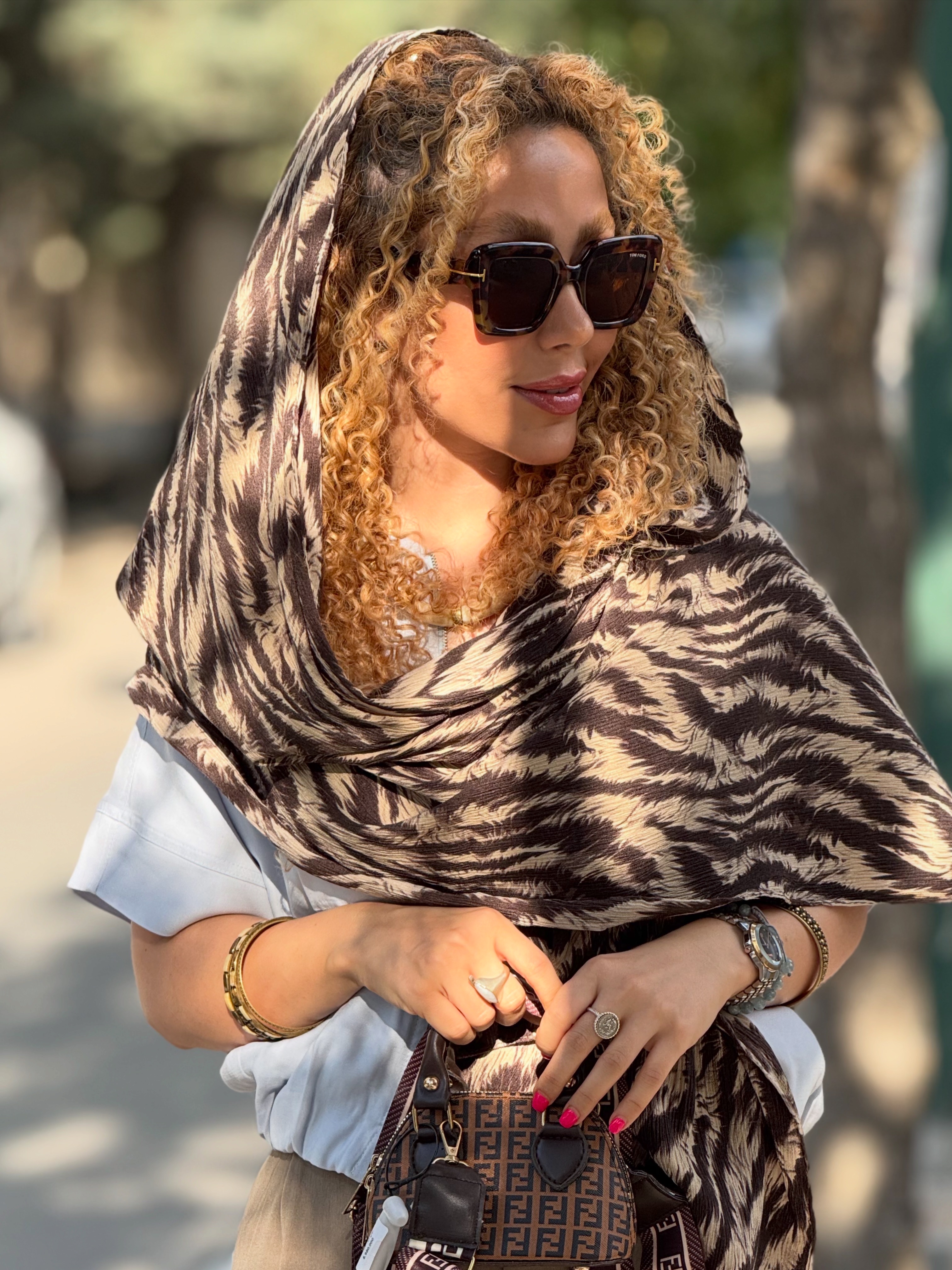شال پلیسه ریز طرحدار با گارانتی